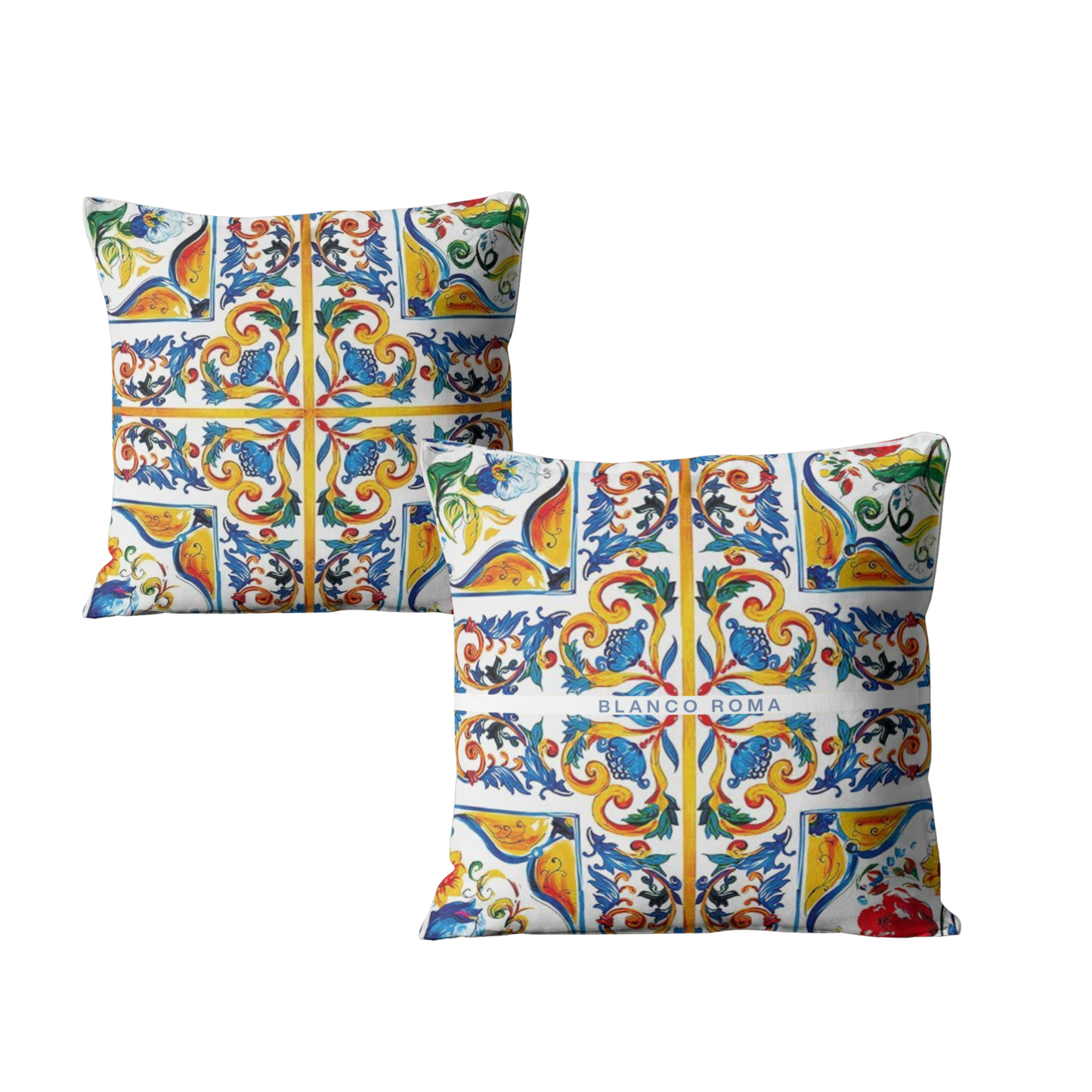 BB Luxury Azul Suede Pillow - Maiolica Collection