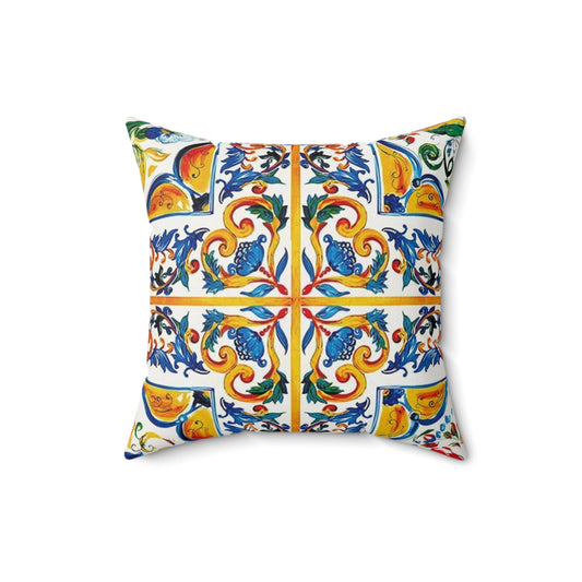 BB Luxury Azul Suede Pillow - Maiolica Collection